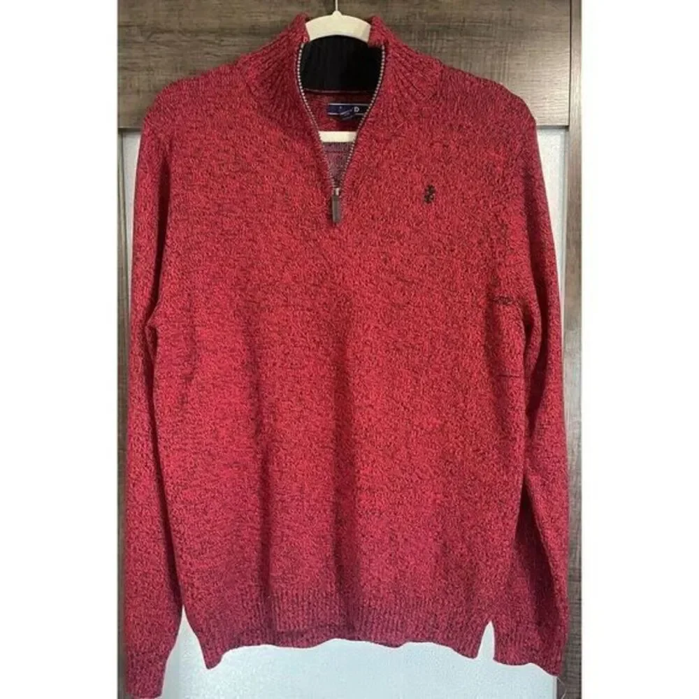 Izod Red Black‎ Heathered Youth XL 18/20 3/4 Zip
